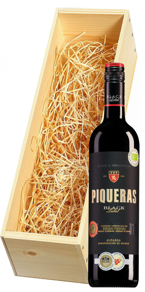 Wijnkist met Bodegas Piqueras Almansa Black Label Old Vine Garnacha