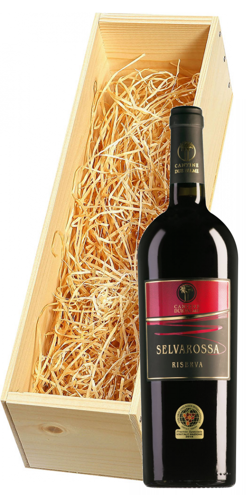 Wijnkist met Cantine Due Palme Salice Salentino Selvarossa