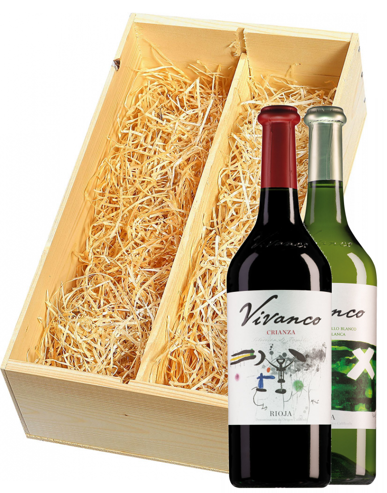 Wijnkist met Vivanco Rioja Blanco en Crianza