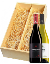 Wijnkist met Caruso e Minini Terre Siciliane Terre di Giumara Inzolia & Nero d'Avola